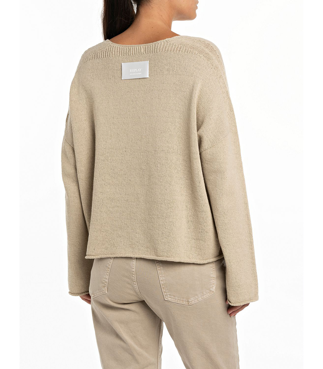 Vネッククロップドセーター 詳細画像 ベージュ 2